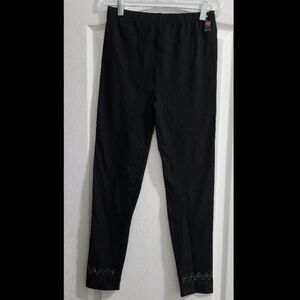 TRÏBE Cotton Blend Elastic Waist Black Leggings With Rhinestone Detail O/S NWT